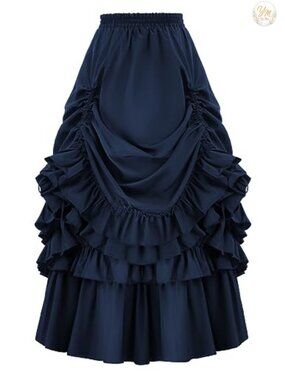 Vintage Gothic Victorian Skirt Steampunk Renaissance Cosplay Maxi